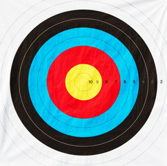 Close up archery target at a contest