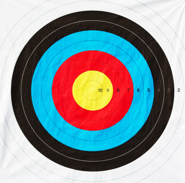 Close up archery target at a contest