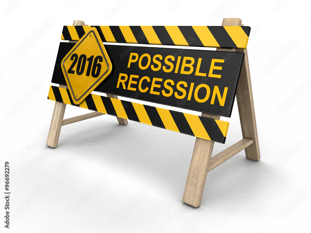 Poster possible recession sign. image with clipping path
