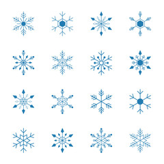 Fototapeta na wymiar set of simple vector snowflakes for christmas background