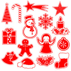 Rote Weihnachtssymbole