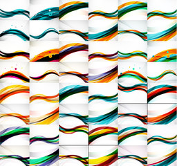 Set of business wave corporate backgrounds, flyers, brochure design templates