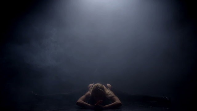 Plastic dancer in studio