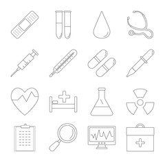 Medicine and Health line icons
