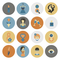 Womans Day Icon Set