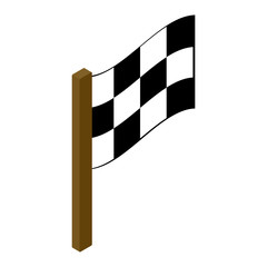 Racing flag isometric 3d icon