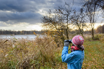 Birdwatching ponds on a cloudy day