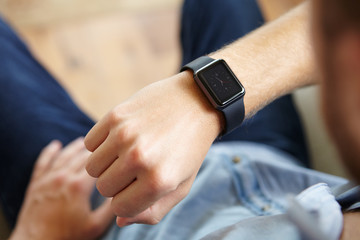 Point Of View Shot Of Man Wearing Smart Watch