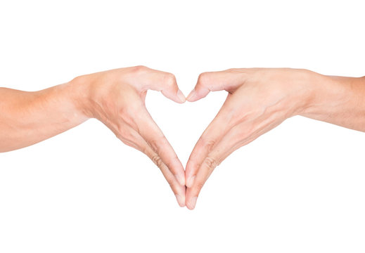 Isolated heart shape hands