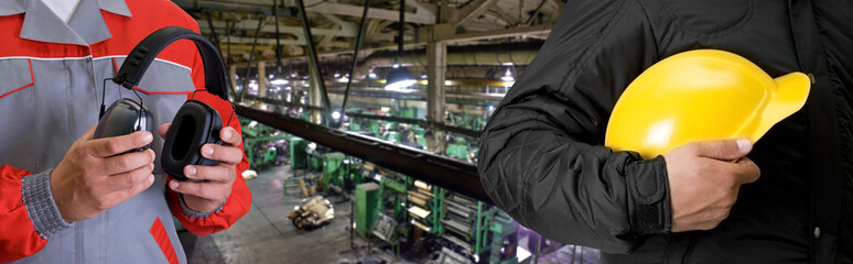 Workers with safety uniform 