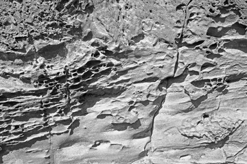 Santorini - The pumice boulder structure under Oia.