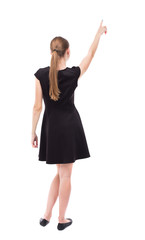 Back view of  woman thumbs up.