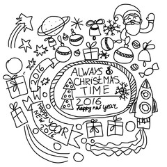 Vector poster. Merry Christmas and Happy new year