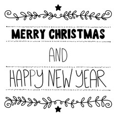 Vector poster. Merry Christmas and Happy new year