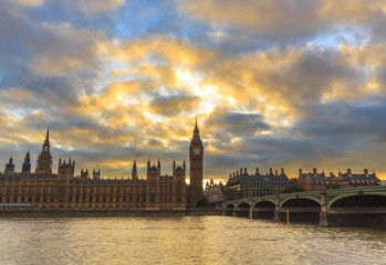 Sunset clouds above Big Ben
