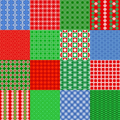 Set of Christmas vector seamless patterns. Vintage Tile.