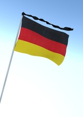 Deutsche Flagge mit Trauerflor