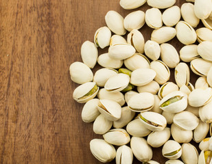 Pistachio nuts in close up