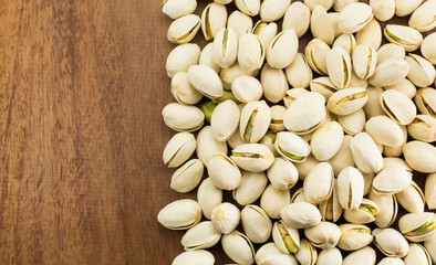 Pistachio nuts in close up