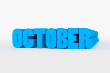 Big 3D bold text - october