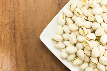 Pistachio nuts in close up