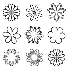Obraz premium flower icon set