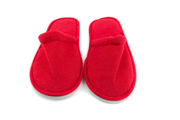 pair of indoor slippers isolate background