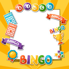 Bingo or lottery game background with balls and cards