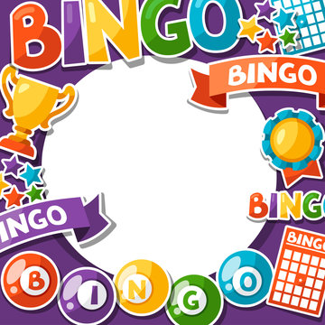 Bingo or lottery game background with balls and cards