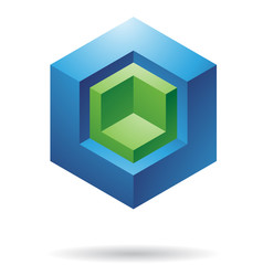 Colorful 3d Cubical Abstract Icon