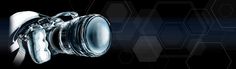 Camera freehand sketch graphic design