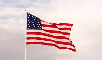 Wind Waving Bright Patriotic American Flag Stars and Stripes