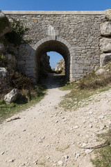 Fototapeta na wymiar Dry Stone Bridge made of Limestone.