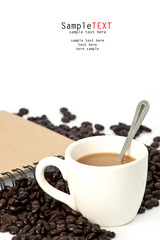 Cup of coffee and book