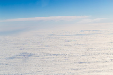 Clouds, a view from airplane window