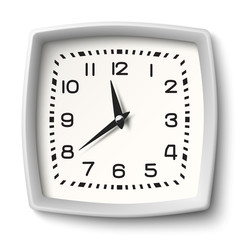 Classic station wall clock with white body isolated