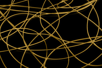 yellow cable on the black background. The inversion