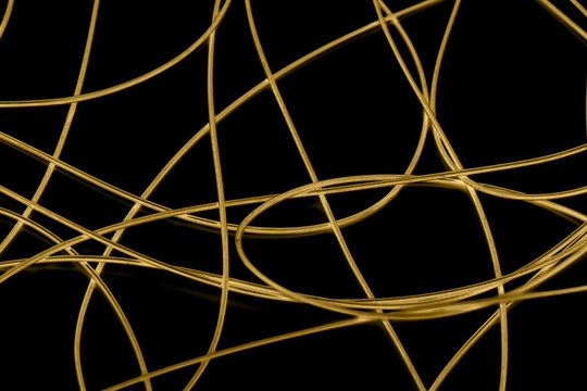 yellow cable on the black background. The inversion