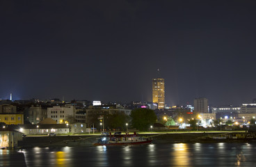 Fototapeta na wymiar Belgrade, night landscape.