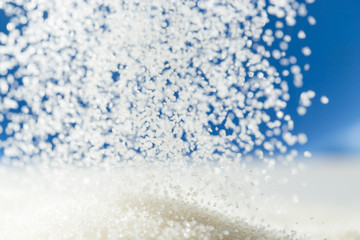 sugar on a blue background