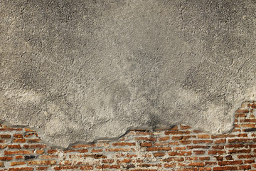 cement and brick wall grunge texture and background with space for text or image