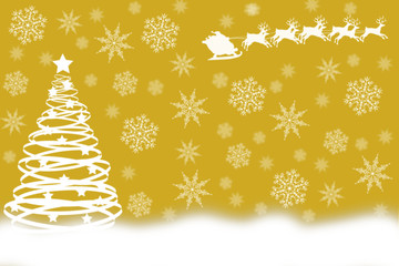 Charming Yellow Christmas background illustration with amazing ornament symbols