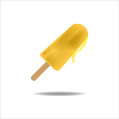 Ice cream. Yellow frozen juice