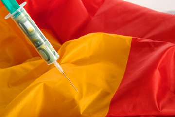 spritze mit flagge