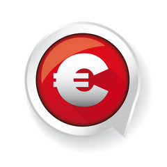 Euro sign label vector red