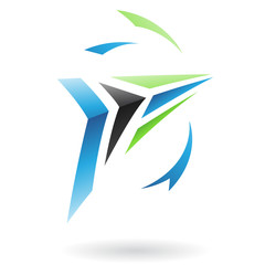 Flying Dynamic Abstract Arrows Icon
