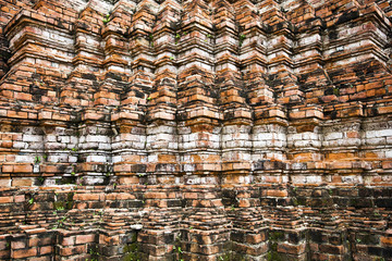 Architectural background in Ayutthaya historical park in Thailan