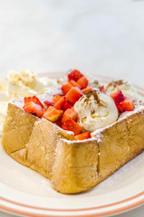 Strawberry honey toast