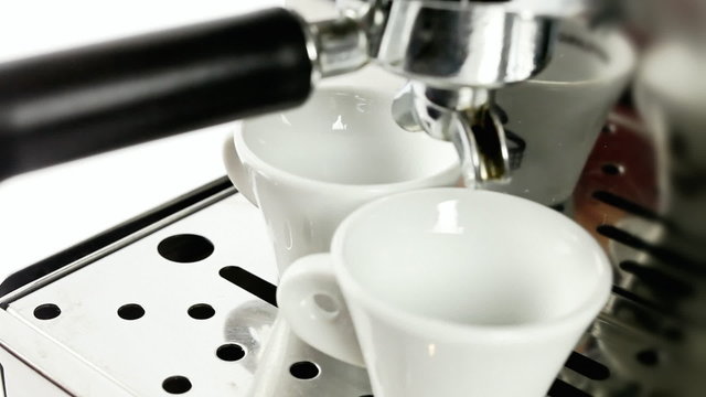 Coffee machine cups full