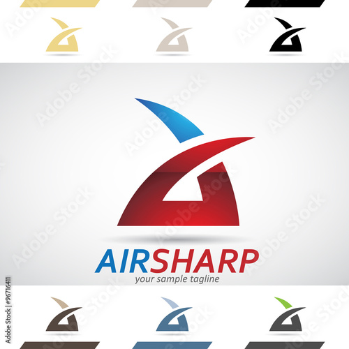 "Blue and Red Logo Shapes and Icons of Letter A" Stock image and